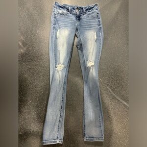 Maurices Blue Distressed Skinny Jeans